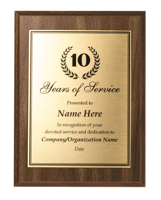 Ebony Gold Award Plaque | Custom Engraved