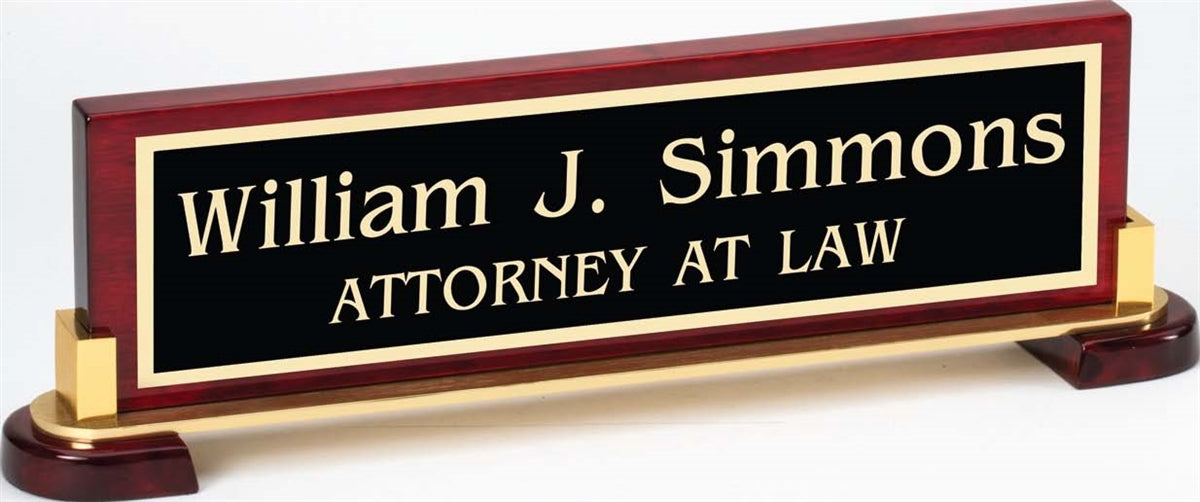 Rosewood Jr. Executive Desk Plate 10" | Custom Engraved