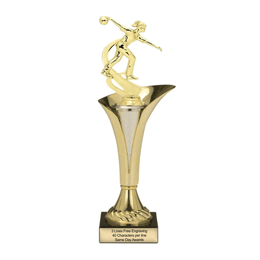 Typhoon Female Bowler Trophy  | Custom Engraved
