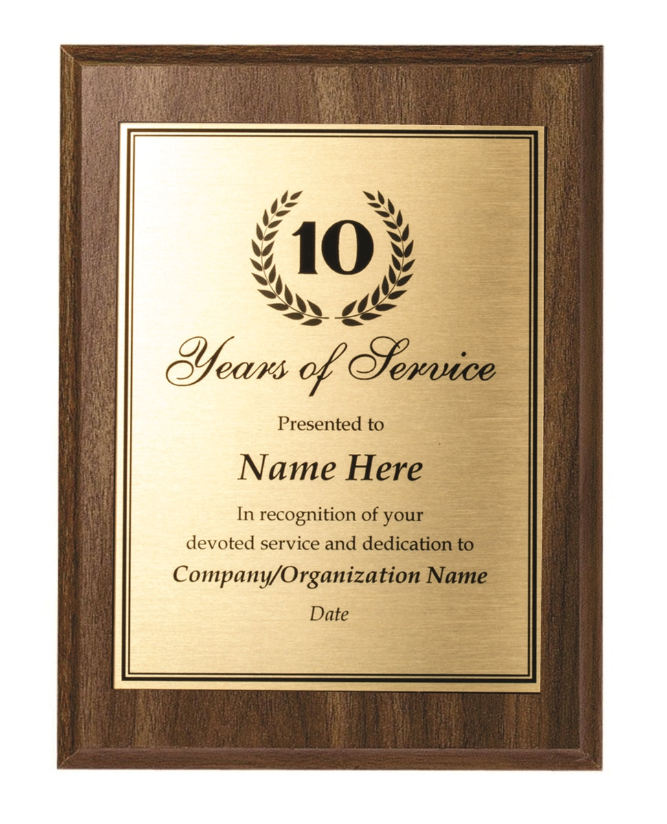 Ebony Gold Award Plaque | Custom Engraved