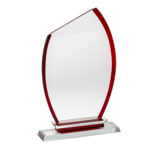 Red Flair Top Crystal Trophy