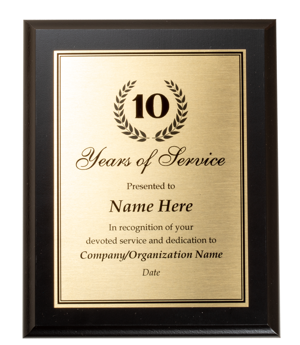 Ebony Gold Award Plaque | Custom Engraved