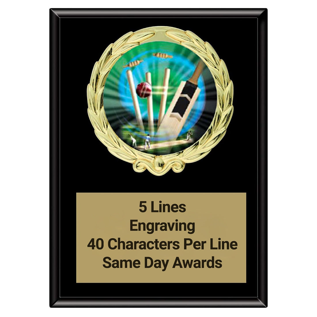 Black Magic Cricket Plaque | Custom Engraved