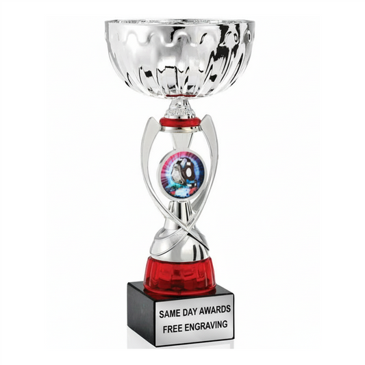 Wrestling Silver-Red Metal Trophy Cup
