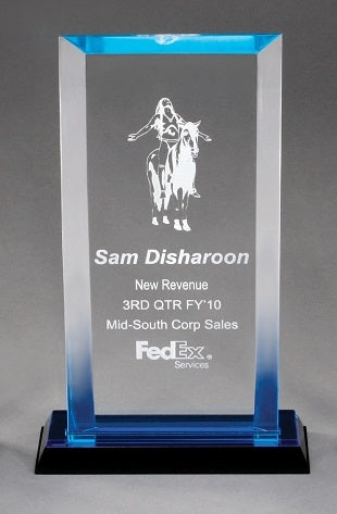 Impress Billboard Blue Acrylic Trophy