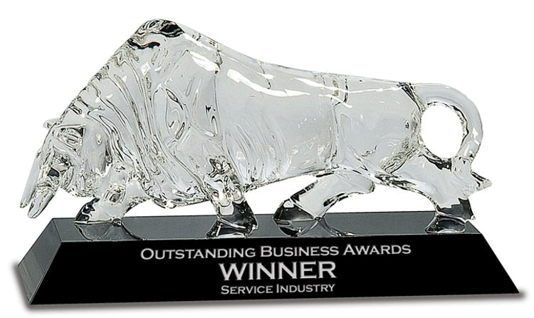 Premium Crystal Bull Trophy