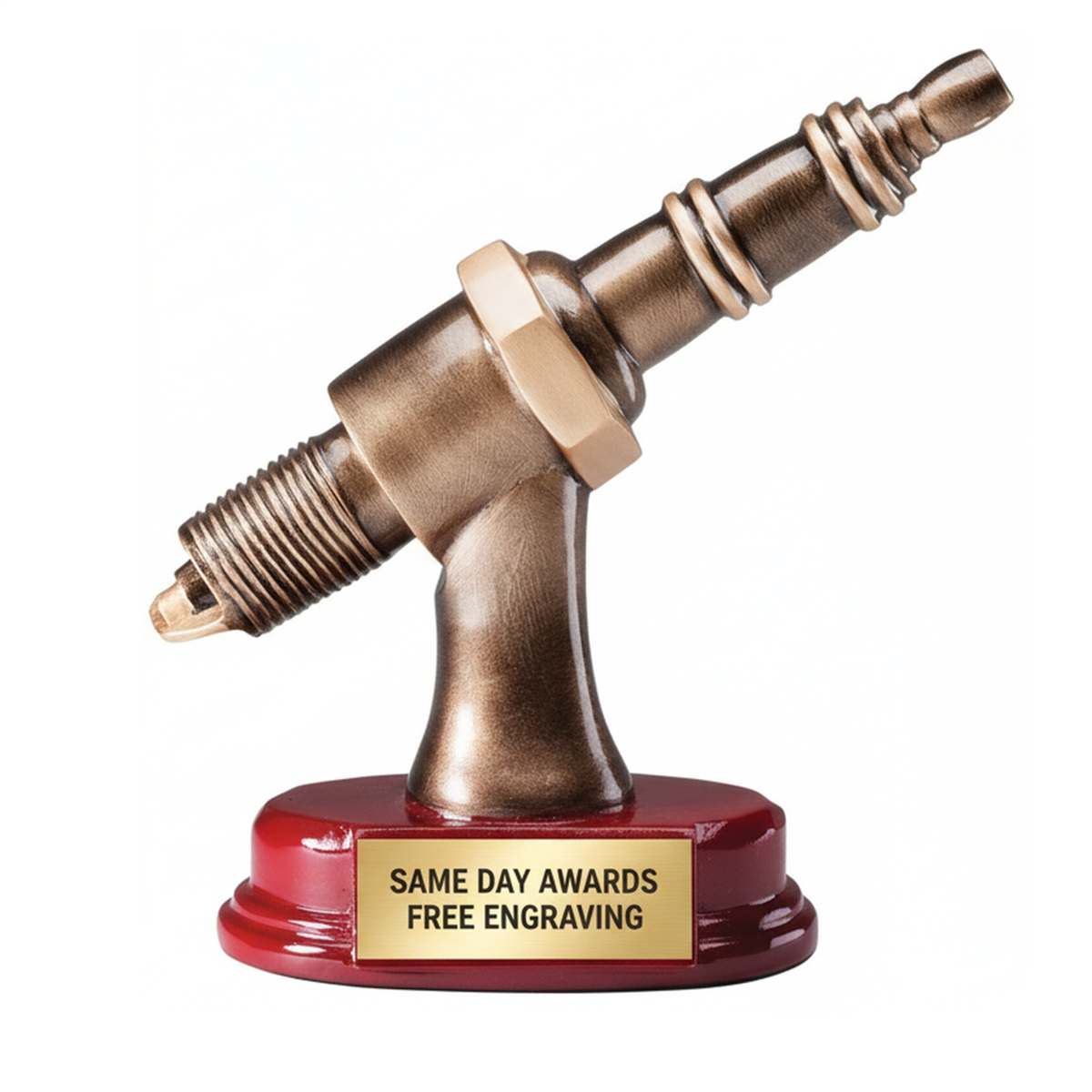 Gold Spark Plug Trophy | Custom Engraved