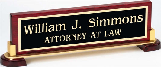 Rosewood Jr. Executive Desk Plate 10" | Custom Engraved