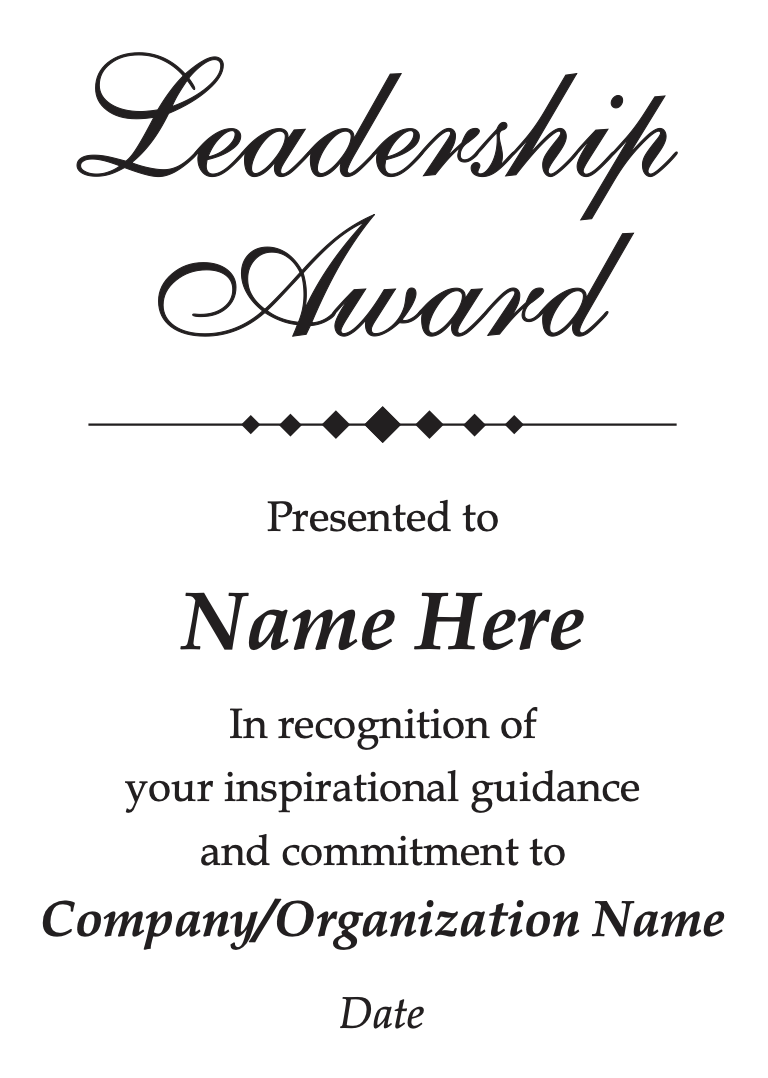 Leadership Award