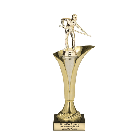 Typhoon Male Billiards Trophy  | Custom Engraved